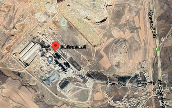 موقعیت جغرافیایی کارخانه سیمان ارومیه